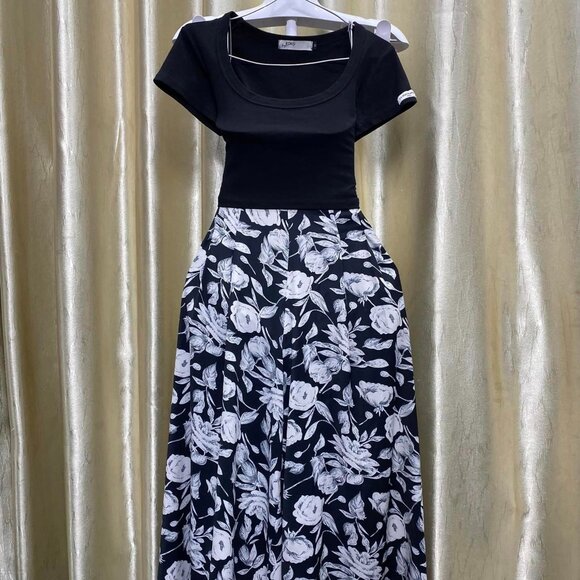 Summer Women Fashion Vintage Print Elegant Party Long Skirt Loose Elastic